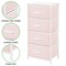 mDesign Tall Dresser Storage Tower Stand with 4 Fabric Drawers